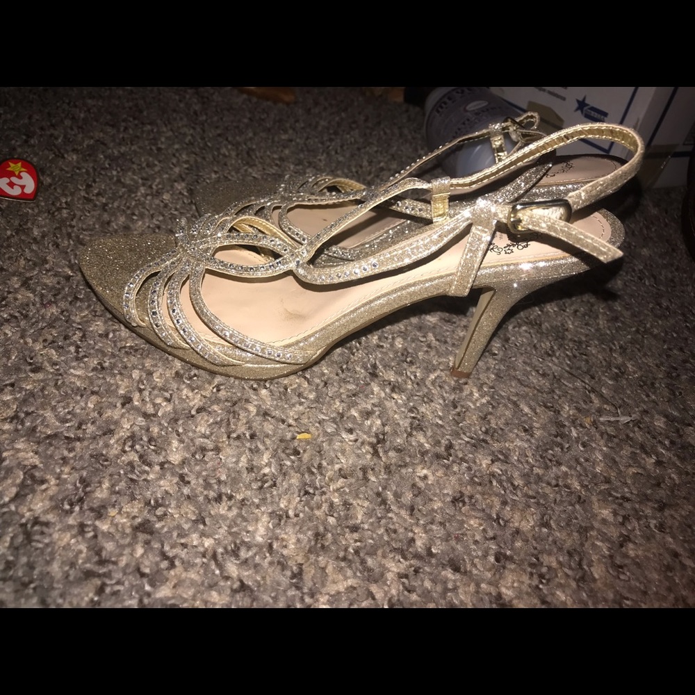 L Miller sparkly heels